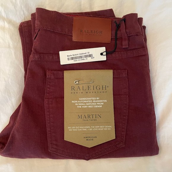 Raleigh Denim Company Other - Raleigh Denim Company Martin Stretch Pants Oxblood MiUSA